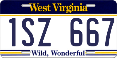 WV license plate 1SZ667