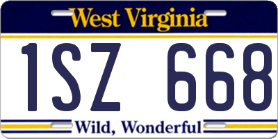WV license plate 1SZ668