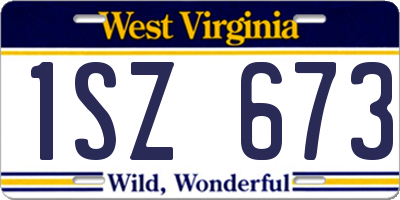 WV license plate 1SZ673