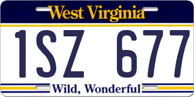 WV license plate 1SZ677