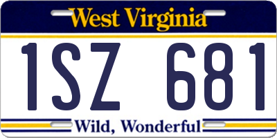 WV license plate 1SZ681