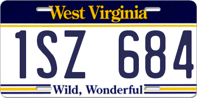 WV license plate 1SZ684