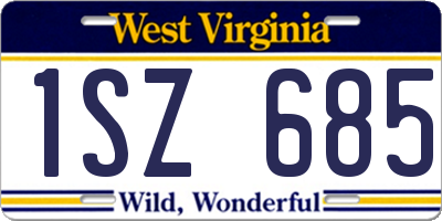 WV license plate 1SZ685