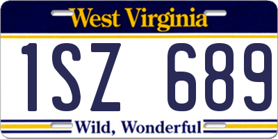 WV license plate 1SZ689
