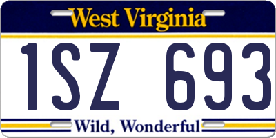 WV license plate 1SZ693