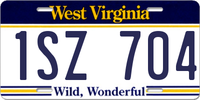 WV license plate 1SZ704