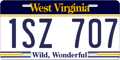 WV license plate 1SZ707