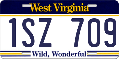 WV license plate 1SZ709