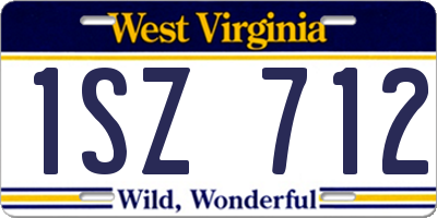 WV license plate 1SZ712