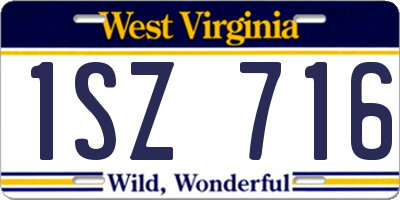 WV license plate 1SZ716