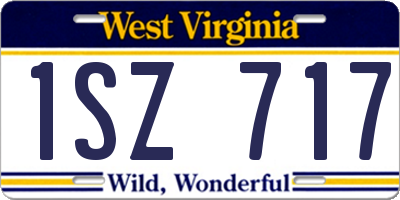WV license plate 1SZ717