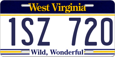 WV license plate 1SZ720