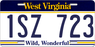 WV license plate 1SZ723