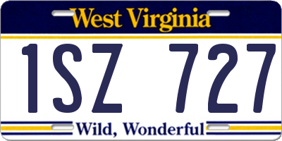 WV license plate 1SZ727