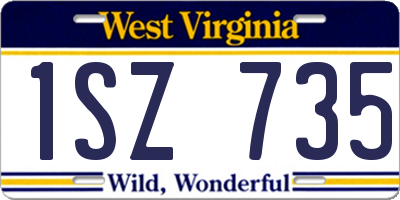 WV license plate 1SZ735