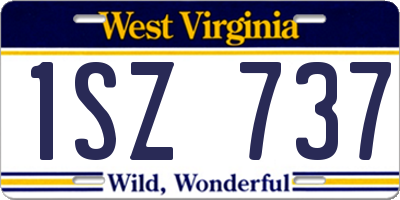 WV license plate 1SZ737