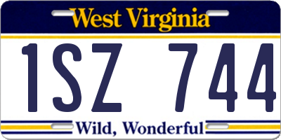 WV license plate 1SZ744
