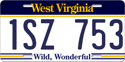 WV license plate 1SZ753