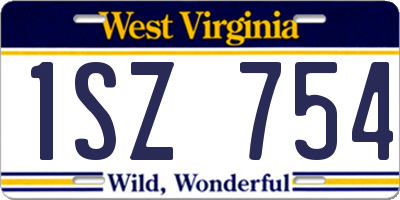 WV license plate 1SZ754