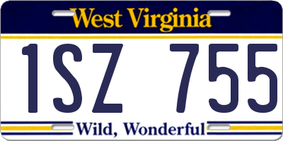 WV license plate 1SZ755