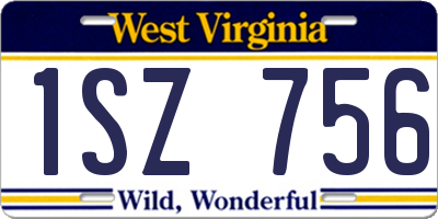 WV license plate 1SZ756