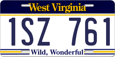 WV license plate 1SZ761