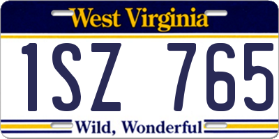 WV license plate 1SZ765