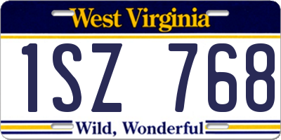 WV license plate 1SZ768