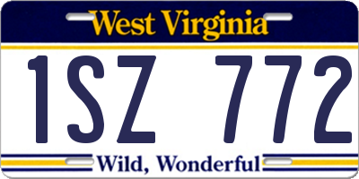 WV license plate 1SZ772