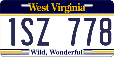 WV license plate 1SZ778
