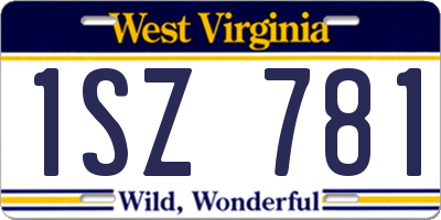 WV license plate 1SZ781