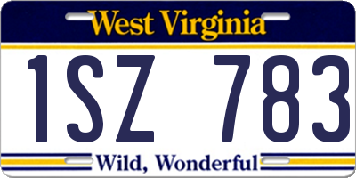 WV license plate 1SZ783