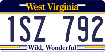WV license plate 1SZ792