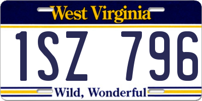 WV license plate 1SZ796