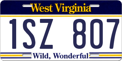 WV license plate 1SZ807