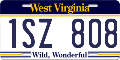 WV license plate 1SZ808