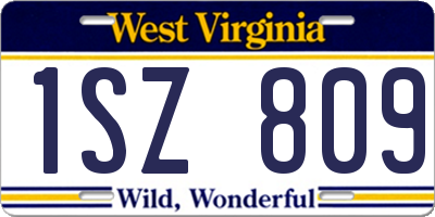 WV license plate 1SZ809