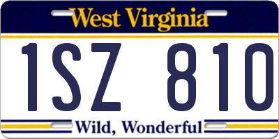 WV license plate 1SZ810