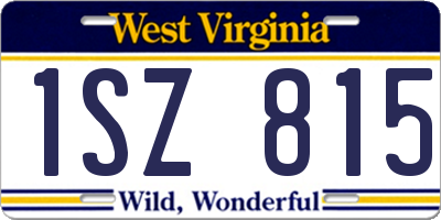 WV license plate 1SZ815