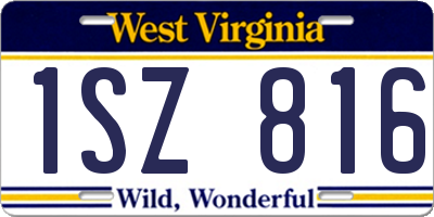 WV license plate 1SZ816