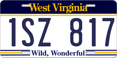 WV license plate 1SZ817