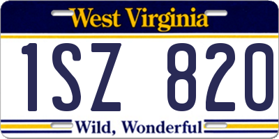 WV license plate 1SZ820