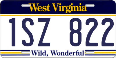 WV license plate 1SZ822