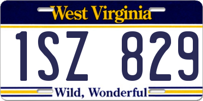 WV license plate 1SZ829