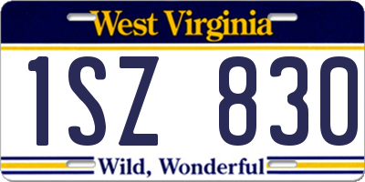 WV license plate 1SZ830