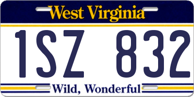 WV license plate 1SZ832