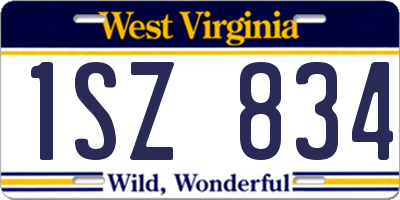 WV license plate 1SZ834