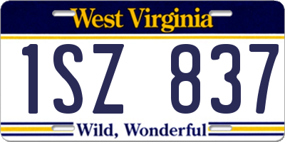 WV license plate 1SZ837