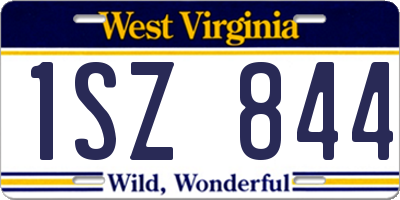 WV license plate 1SZ844