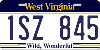 WV license plate 1SZ845
